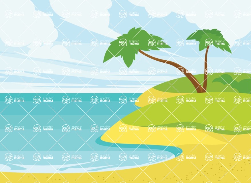 Nature Backgrounds, Patterns and Frames Themed Graphic Collection - Nature Beach Background